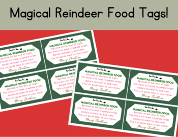 Christmas Magical Renideer Food Tags By Primary Creations With Ray