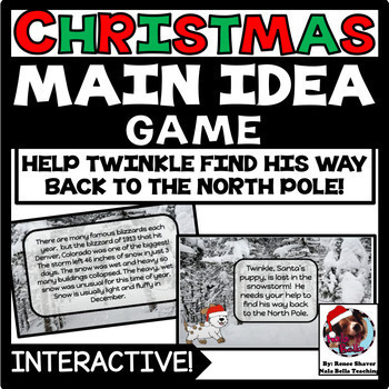 Preview of Christmas Main Idea Interactive Google Slides Game