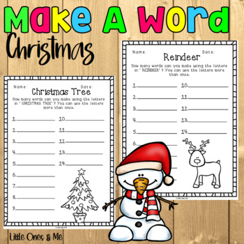 Christmas Make a Word by Little Ones And Me | TPT