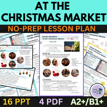 Preview of Christmas Markets ESL ELL Winter Christmas Lesson Plan