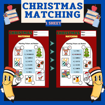 Preview of Christmas Matching Number { Prek- Kindergarten}