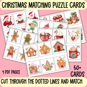 Preview of Christmas Matching Puzzle,Preschool Christmas Activity,Homeschool Printable