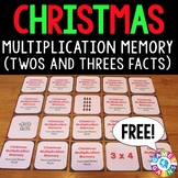FREE Christmas Math Game Multiplication Facts Memory