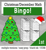 Christmas Math 1st Grade BINGO Game Bundle