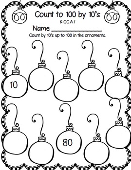 Christmas Math for Kindergarten: CCSS Aligned Worksheets & Task Cards