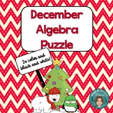 Christmas Math Algebra Puzzle for the middle and high scho