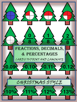 Preview of Decimals, Fractions and Percentages - Math - Christmas