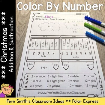 Preview of Polar Express Addition and Subtraction Color By Number