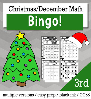 Preview of Christmas Math 3rd Grade BINGO Game Bundle