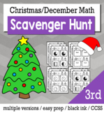 Christmas Math 3rd Grade Scavenger Hunt Game Bundle