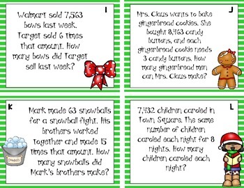 Christmas Math: A Fourth Grade Math Review By Elementary Brown-ies