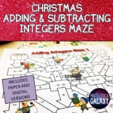 Christmas Math Digital Adding and Subtracting Integers Activity