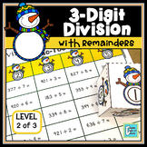 Winter Snowman Math Activities | 3-Digit Division With Remainders