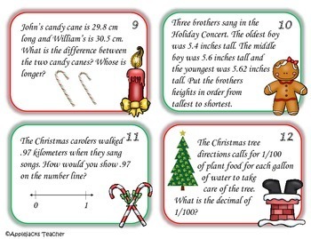 Christmas Math Activities - 4th Grade - Decimals by Applejacks Teacher