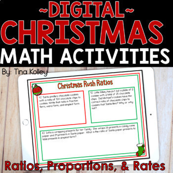 Preview of Christmas Math Activities - 6th Grade Math - Ratios Rates Proportions 