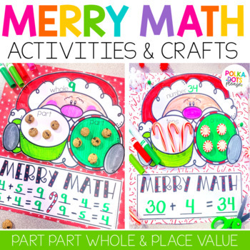 Preview of Christmas Math Craft for Fact Families & Place Value Activities and Center
