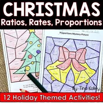 Preview of Holiday Middle School Math Activities - Christmas Math Activities - Ratios