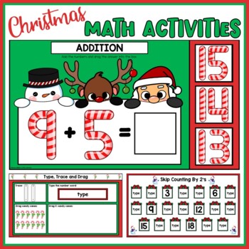 Christmas Math Activities | Numbers 1 to 20 | Digital | Google Slides