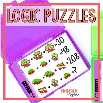 Preview of Christmas Math Activities Logic Puzzles 6th Grade Gifted and Talented Enrichment