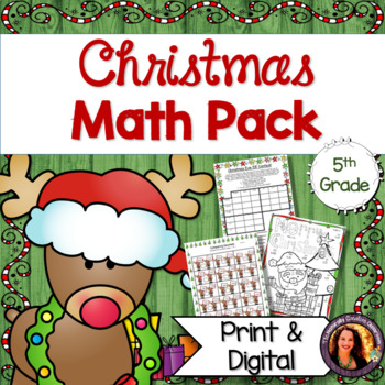 Preview of Christmas Math Activities for 5th Grade Bundle | Print & Digital