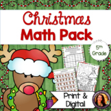 Christmas Math Activities for 5th Grade Bundle | Print & Digital