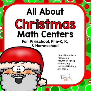 Preview of Christmas Math Activities for Preschool & PreK - December Math Centers