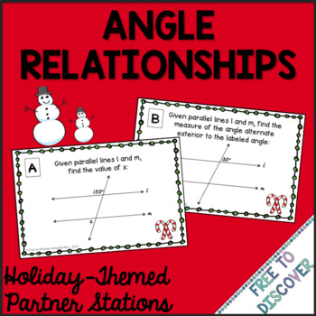 Preview of Christmas Math Activity Angle Relationships