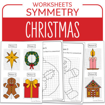 Preview of Christmas Math Activity Symmetry Gingerbread Math Centers