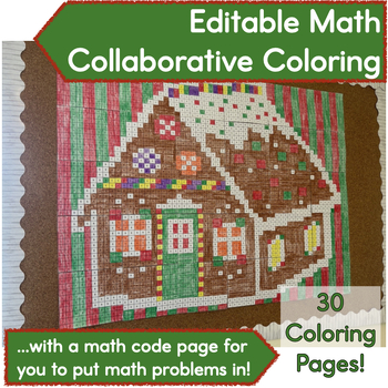Preview of Christmas Math Activity│Collaborative Coloring Poster & Bulletin Board│Editable