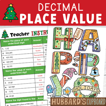 Preview of Christmas Math Activity & Craft -  DECIMAL Place Value to the Thousandths Place