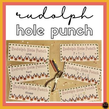 Preview of Christmas Math Activity - Hole Punch Rudolphs