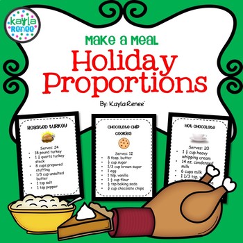 Preview of Christmas Math Activity - Holiday Proportions Activity: Make a Meal