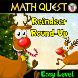 Christmas Math Activity QUEST- Reindeer Round-Up (EASY Level)