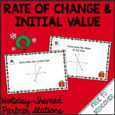 Christmas Math Activity Rate of Change and Initial Value 