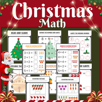 Christmas Math Activity Worksheets for Preschool, Pre-K, and Kindergarten