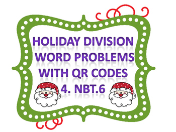Preview of Christmas Math Activity division word problem task cards Winter Fun