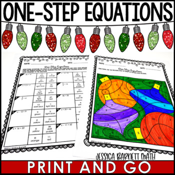 Preview of Christmas Math Activity for Middle School Coloring December Holiday