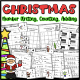 Christmas Math, Addition, Counting, Number Writing Kindergarten