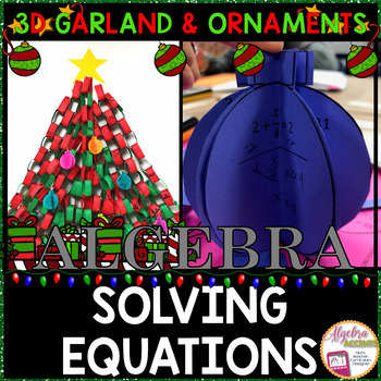Preview of Christmas Math Algebra 1 Solving Equations Activity Bundle
