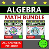 Christmas Math Algebra Combining Like Terms Simplifying Ex