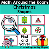 Christmas Math Around the Room Shapes Printable Task Card 