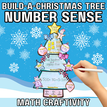 Preview of Christmas Math | Build-A-Christmas Tree Number Sense | Math Craftivity | K-6