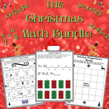 Preview of Christmas Math Bundle | 6th and 7th Grade Activities/Centers