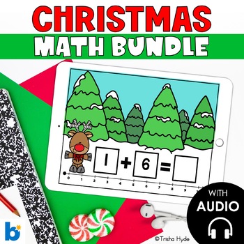 Preview of Christmas Math Bundle Kindergarten Boom Cards