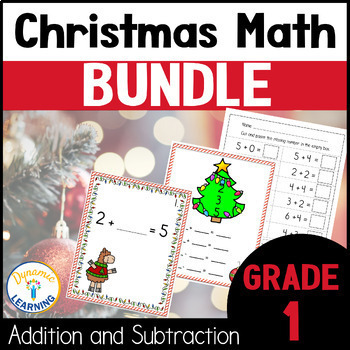 Preview of Christmas Math Bundle Llama Scoot and Fact Families Center Worksheets