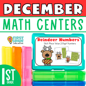 Preview of Christmas Math Centers December 1st Grade Morning Tubs Games for Winter