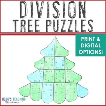 Preview of DIVISION Countdown to Christmas Break Activity: December Math Craft Center