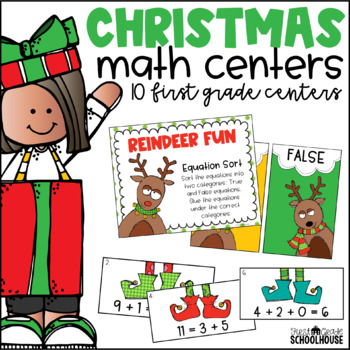 Preview of Christmas Math Centers First Grade