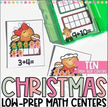 Preview of Christmas Math Centers | Low- Prep Activities for Task Boxes