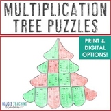 MULTIPLICATION Christmas Tree Math Craft Center Worksheet 